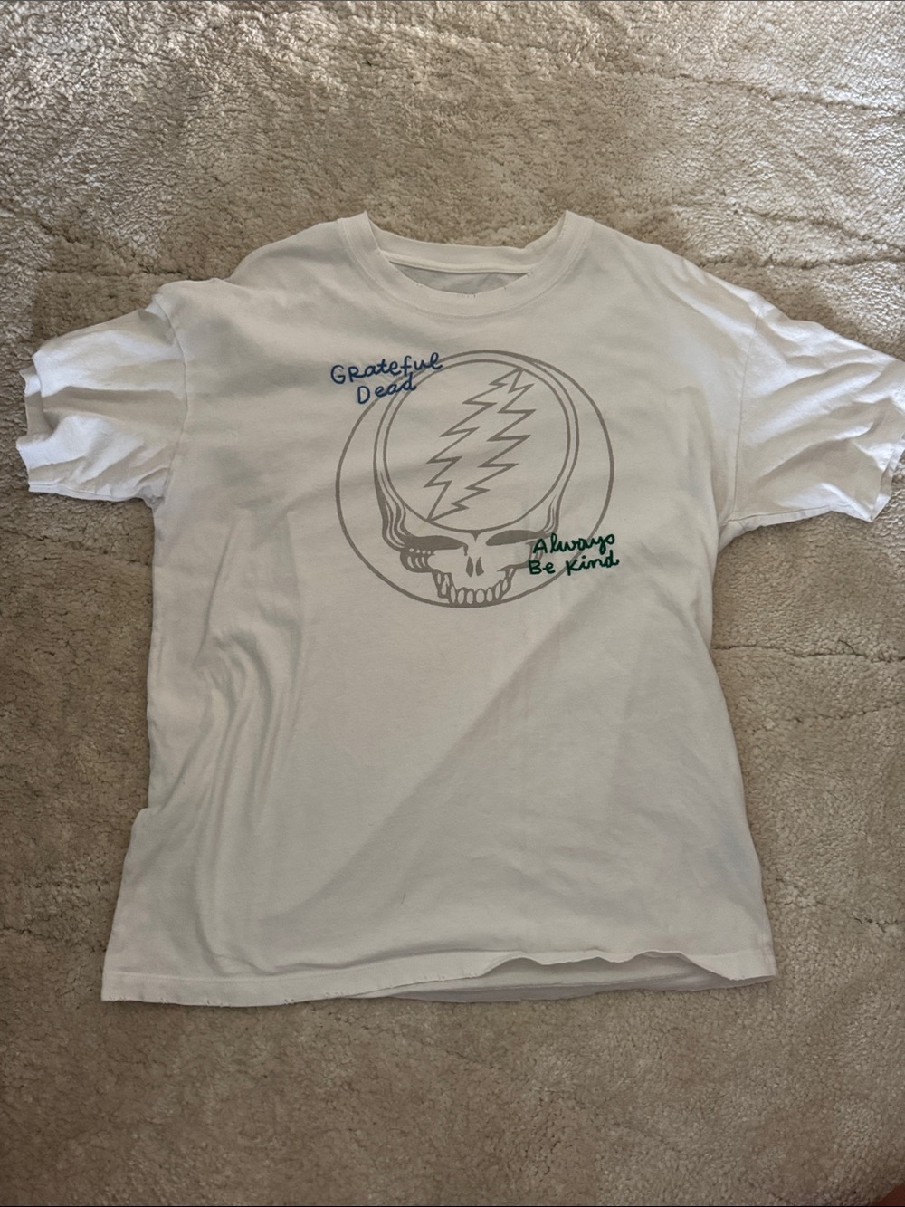 Grateful Dead White Graphic 'Always Be Kind' Short Sleeve Tee